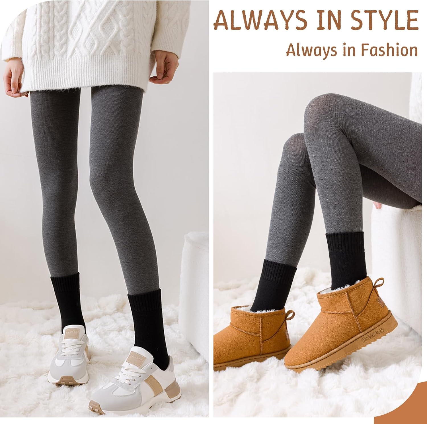 Hocerlu Calze Termiche Donna, 5 Paia Calzini Calde Invernali Donna, Calzettoni Termici Spugna Morbidi Comodi, Per Passeggiate Escursioni Lavoro Regali, Taglia 35-42