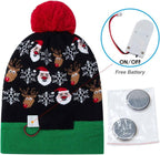 AIDEAONE LED Cappello da Festa per Maglione Brutto Illuminato a Maglia Berretti Natalizi per la Festa di Natale