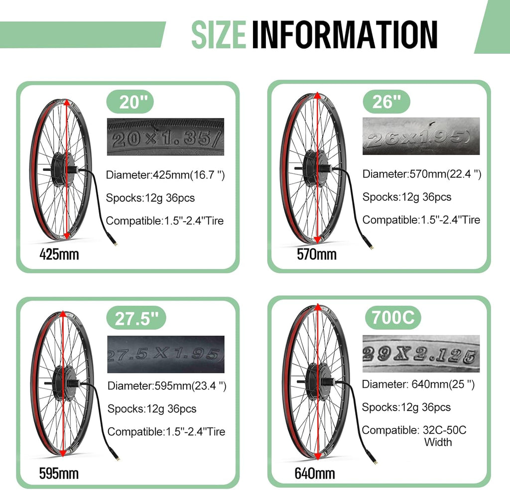 BAFANG Ruota Posteriore 500W 48V Kit Motore Bici Elettrica con Ruota da 26/27,5/28 Pollici 700C, Brushless Geared G020 per Mozzo, Kit Mozzo Posteriore con LCD Display DZ40