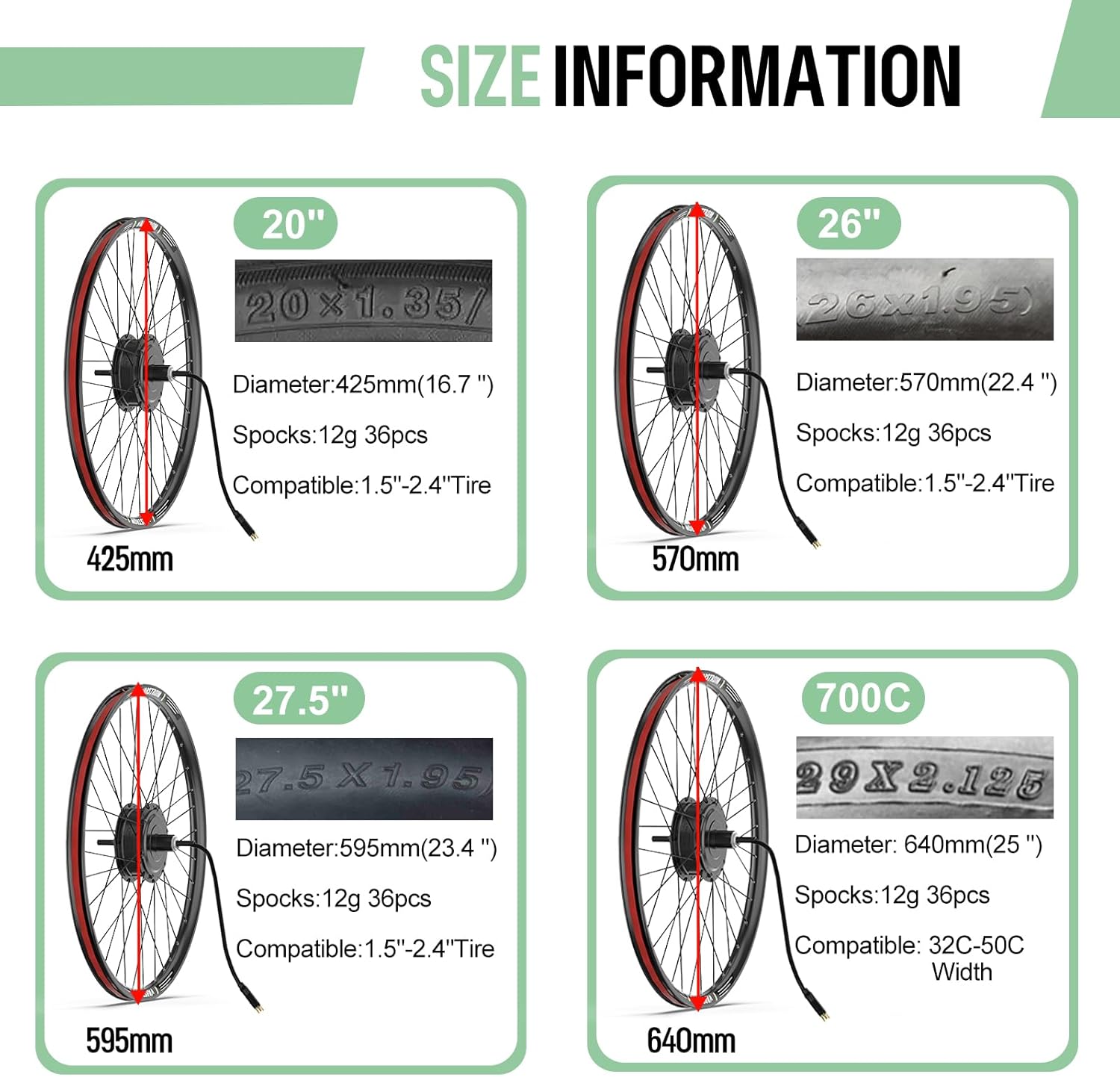 BAFANG Ruota Posteriore 500W 48V Kit Motore Bici Elettrica con Ruota da 26/27,5/28 Pollici 700C, Brushless Geared G020 per Mozzo, Kit Mozzo Posteriore con LCD Display DZ40