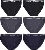 Poligono Slip Uomo, Mutande Maschili, Intimo Cotone Tessuto Morbido, Underwear Vita Bassa, Pacco da 6, Colori Assortiti, Bianco, Nero, Grigio, Blu