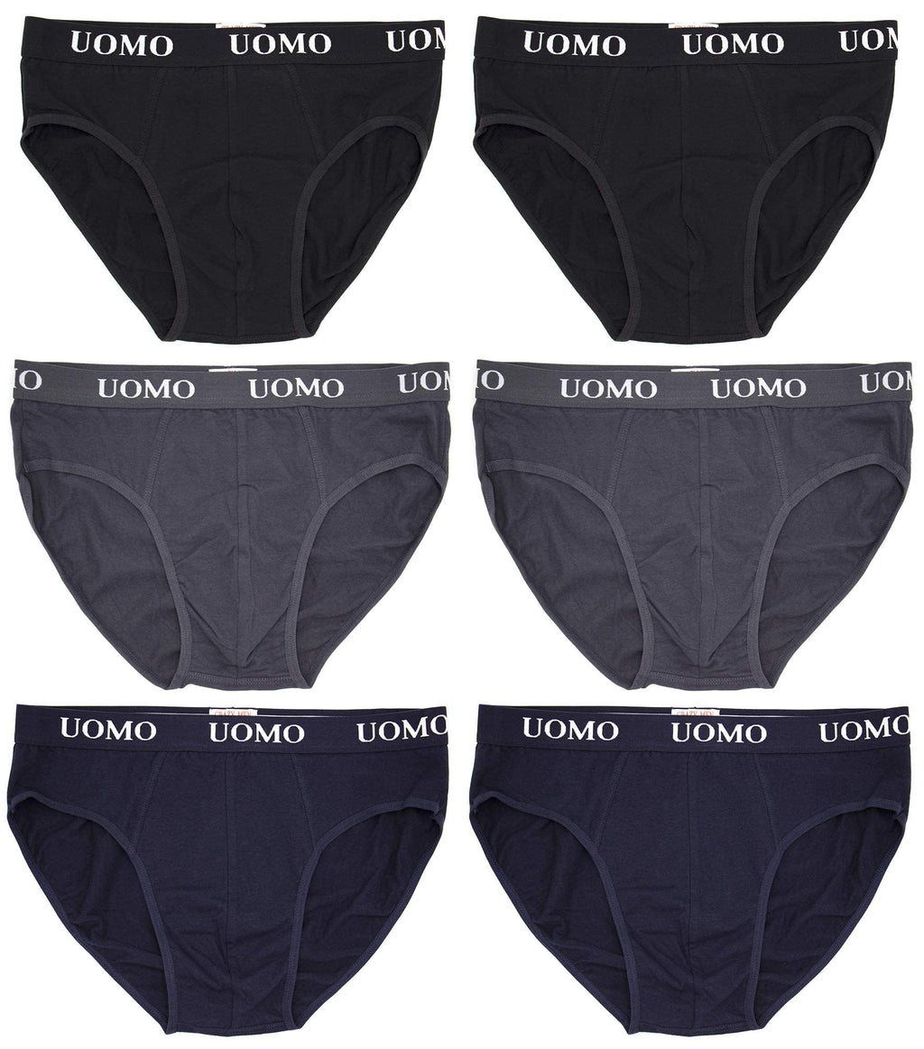 Poligono Slip Uomo, Mutande Maschili, Intimo Cotone Tessuto Morbido, Underwear Vita Bassa, Pacco da 6, Colori Assortiti, Bianco, Nero, Grigio, Blu