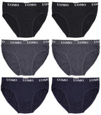 Poligono Slip Uomo, Mutande Maschili, Intimo Cotone Tessuto Morbido, Underwear Vita Bassa, Pacco da 6, Colori Assortiti, Bianco, Nero, Grigio, Blu