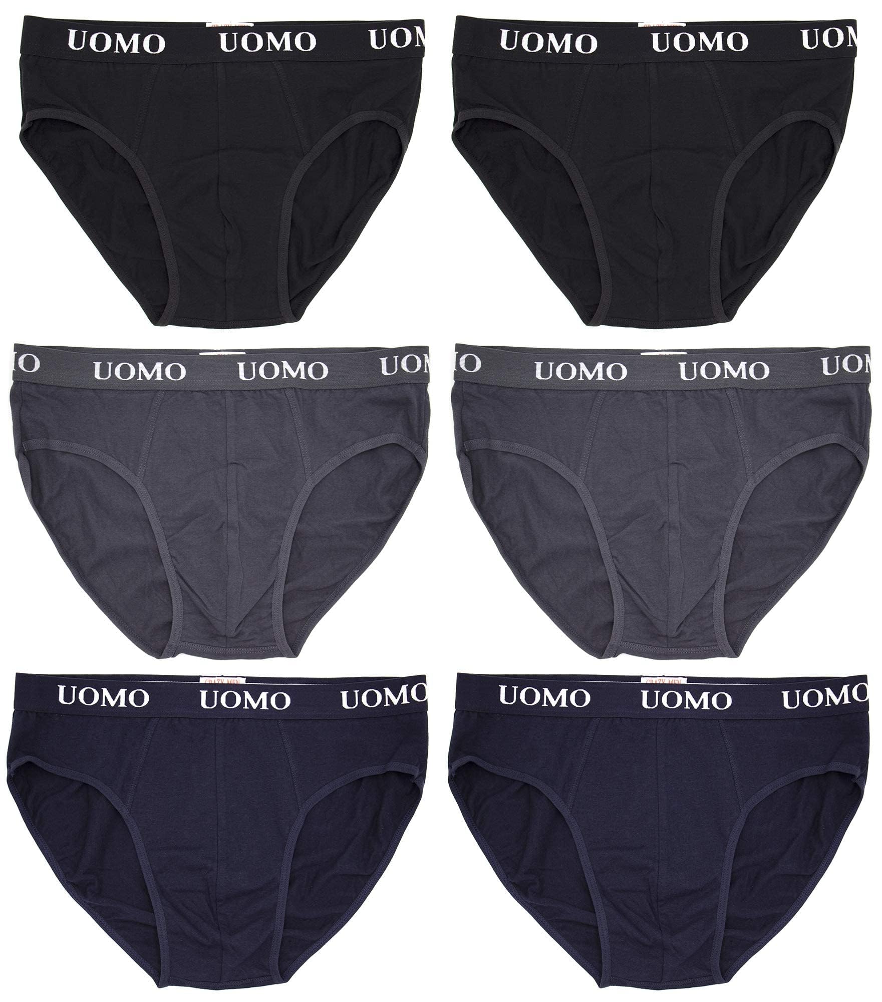 Poligono Slip Uomo, Mutande Maschili, Intimo Cotone Tessuto Morbido, Underwear Vita Bassa, Pacco da 6, Colori Assortiti, Bianco, Nero, Grigio, Blu