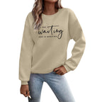 Felpa Donna - Felpa con Lettere Stampato Maniche Lunghe Girocollo Maglione Autunno Inverno Donna Lettere Stampato Comodo Casual Top Sportivo Streetwear Top