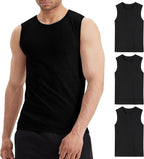 LiKing Pacco da 3/6 Canotta Uomo,100% Cotone,Tank Top Sportive Allenamento Canotte Elasticizzato Stringer Vest,Senza Maniche,con Scollo Rotondo,Casual Canotte estive Smanicato Uomo