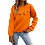 Felpa Donna - Felpa con Lettere Stampato Maniche Lunghe Girocollo Maglione Autunno Inverno Donna Lettere Stampato Comodo Casual Top Sportivo Streetwear Top
