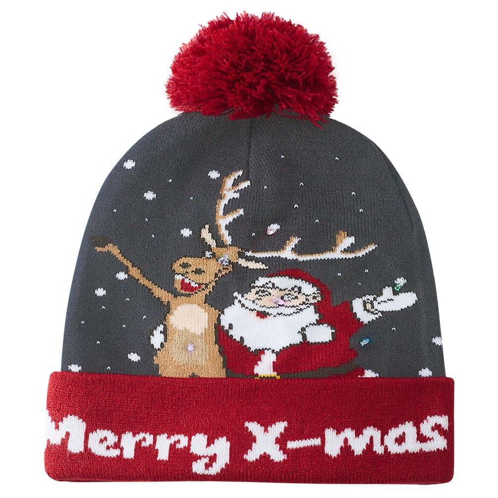AIDEAONE LED Cappello da Festa per Maglione Brutto Illuminato a Maglia Berretti Natalizi per la Festa di Natale