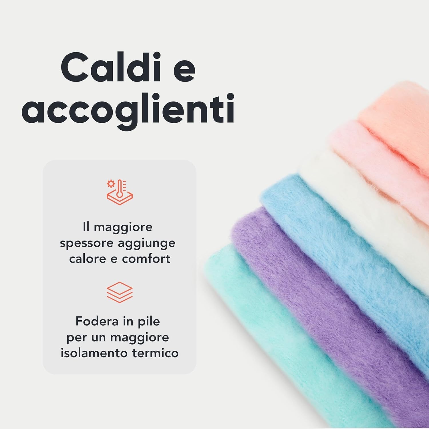 FM London confezione da 6, calzini termici super morbidi da donna in colori pastello (taglie: UK 4-8)