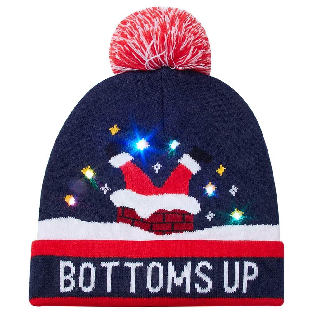 AIDEAONE LED Cappello da Festa per Maglione Brutto Illuminato a Maglia Berretti Natalizi per la Festa di Natale