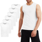 LiKing Pacco da 3/6 Canotta Uomo,100% Cotone,Tank Top Sportive Allenamento Canotte Elasticizzato Stringer Vest,Senza Maniche,con Scollo Rotondo,Casual Canotte estive Smanicato Uomo