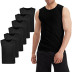 LiKing Pacco da 3/6 Canotta Uomo,100% Cotone,Tank Top Sportive Allenamento Canotte Elasticizzato Stringer Vest,Senza Maniche,con Scollo Rotondo,Casual Canotte estive Smanicato Uomo