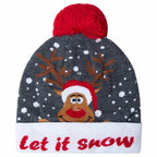 AIDEAONE LED Cappello da Festa per Maglione Brutto Illuminato a Maglia Berretti Natalizi per la Festa di Natale