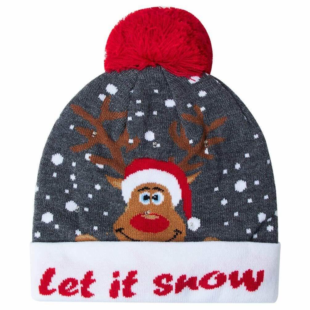 AIDEAONE LED Cappello da Festa per Maglione Brutto Illuminato a Maglia Berretti Natalizi per la Festa di Natale
