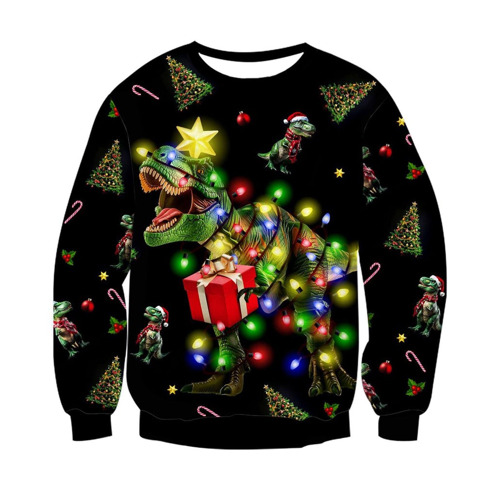 RAISEVERN Natale Felpe a Maglia Uomo Ugly Funny Manica Lunga Brutto Christmas Pullover, S-XXL