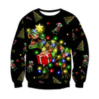 RAISEVERN Natale Felpe a Maglia Uomo Ugly Funny Manica Lunga Brutto Christmas Pullover, S-XXL