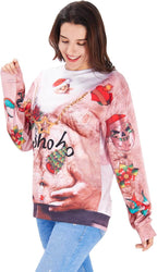 RAISEVERN Natale Felpe a Maglia Uomo Ugly Funny Manica Lunga Brutto Christmas Pullover, S-XXL