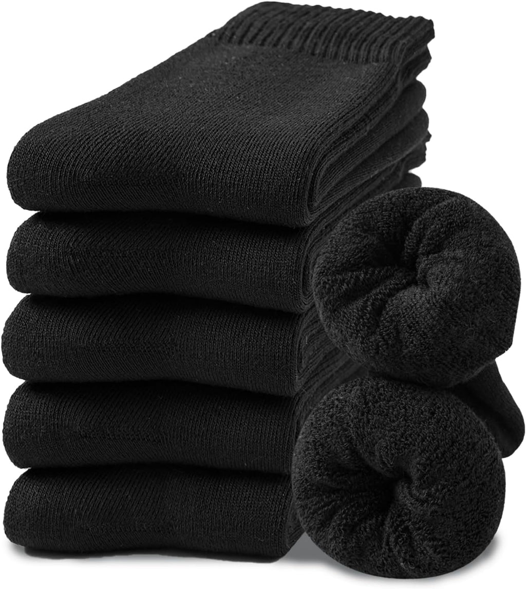 Hocerlu Calze Termiche Donna, 5 Paia Calzini Calde Invernali Donna, Calzettoni Termici Spugna Morbidi Comodi, Per Passeggiate Escursioni Lavoro Regali, Taglia 35-42