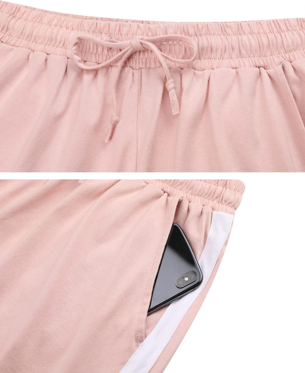 Litherday Pantaloncini Donna Estivi Cotone con Tasche Comodi Shorts Sportivi Morbidi per Casa Yoga Jogging Casual S-XXL