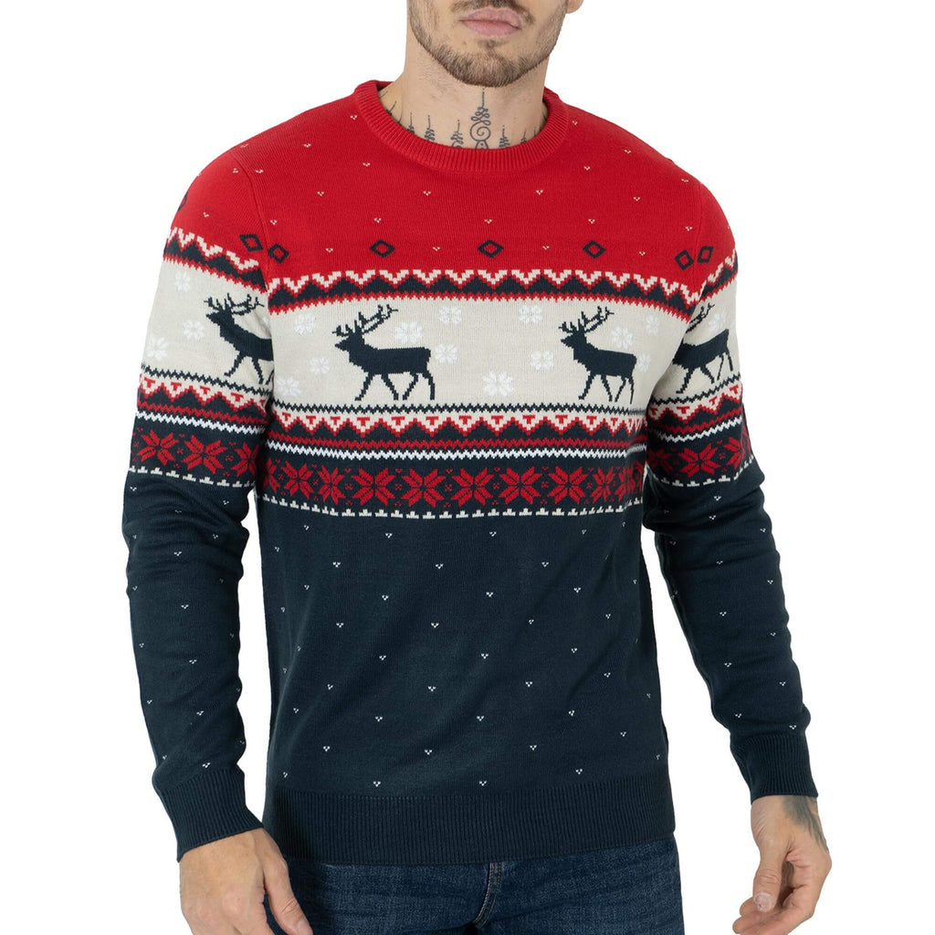 NOROZE novità Maglione Natalizio Lavorato a Maglia da Uomo | Brutti Maglioni Natalizi | Maglione Invernale da Uomo con Girocollo a Maniche Lunghe