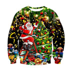 RAISEVERN Natale Felpe a Maglia Uomo Ugly Funny Manica Lunga Brutto Christmas Pullover, S-XXL