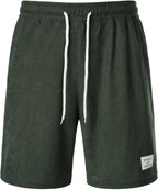 Pantaloncini Casual da Uomo Moda Estiva Sistema Tinta Unita Pantaloni Sportivi in Velluto a Coste Stile Semplice Pantalone Ginnastica