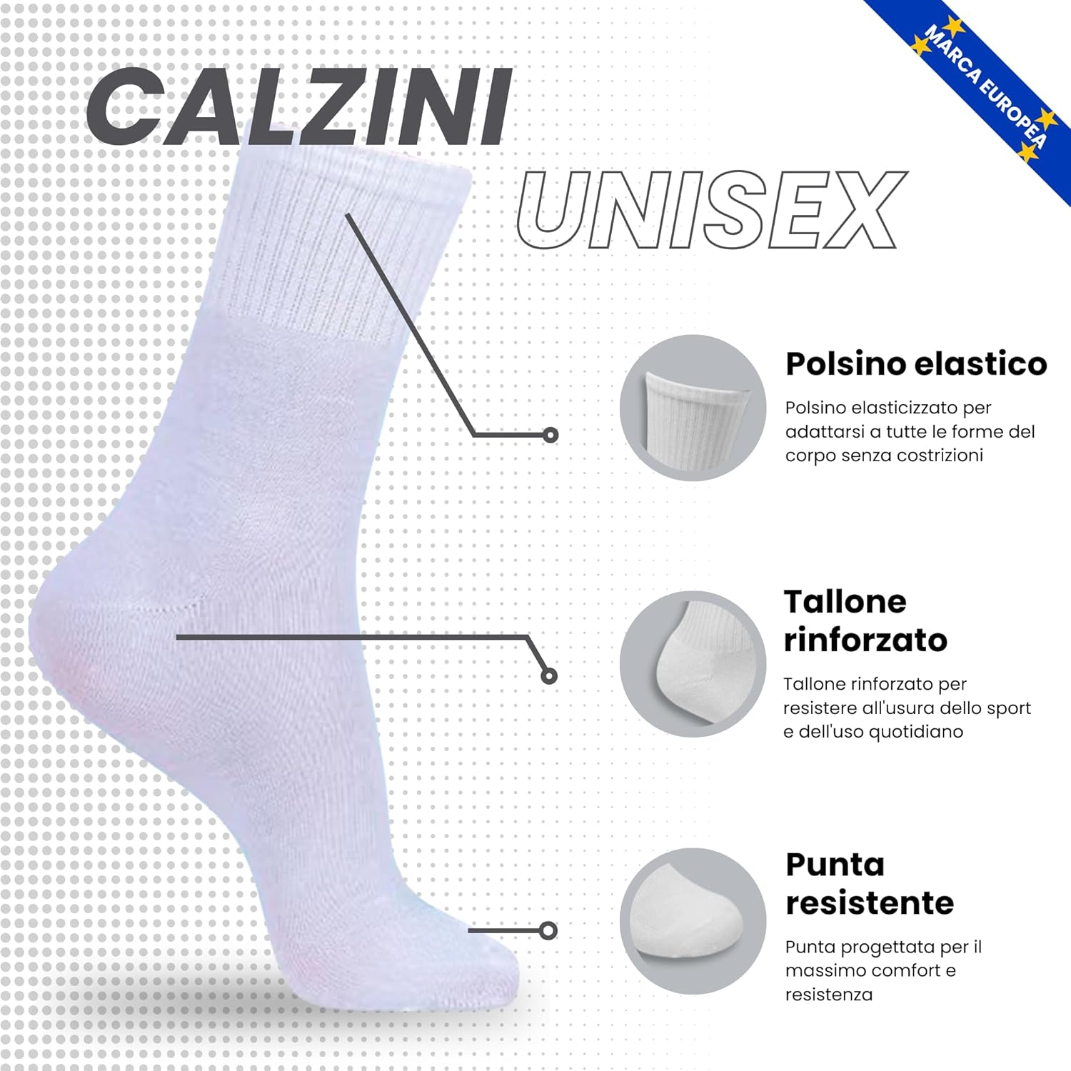 6 Paia Calzini sportivi uomo | Calzini sportivi donna | Calzini running uomo | Calzini running donna