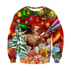 RAISEVERN Natale Felpe a Maglia Uomo Ugly Funny Manica Lunga Brutto Christmas Pullover, S-XXL
