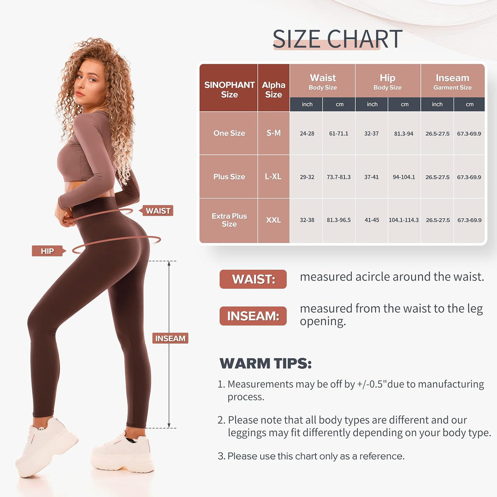 SINOPHANT Leggins Vita Alta Donna, Leggings Donna Fitness Pantaloni Yoga Controllo della Pancia Opaco Elastici Morbido per Sportivi o Casual