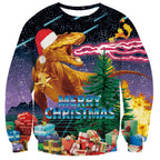 RAISEVERN Natale Felpe a Maglia Uomo Ugly Funny Manica Lunga Brutto Christmas Pullover, S-XXL