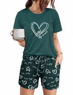 Uniexcosm Pigiama Donna, Pigiama a Quadri Donna Lungo Pigiama da Donna Cotone Leggero con Girocollo Pigiama 2 Pezzi Donna con Tasca Sciolto Accogliente per Casa e Casuale