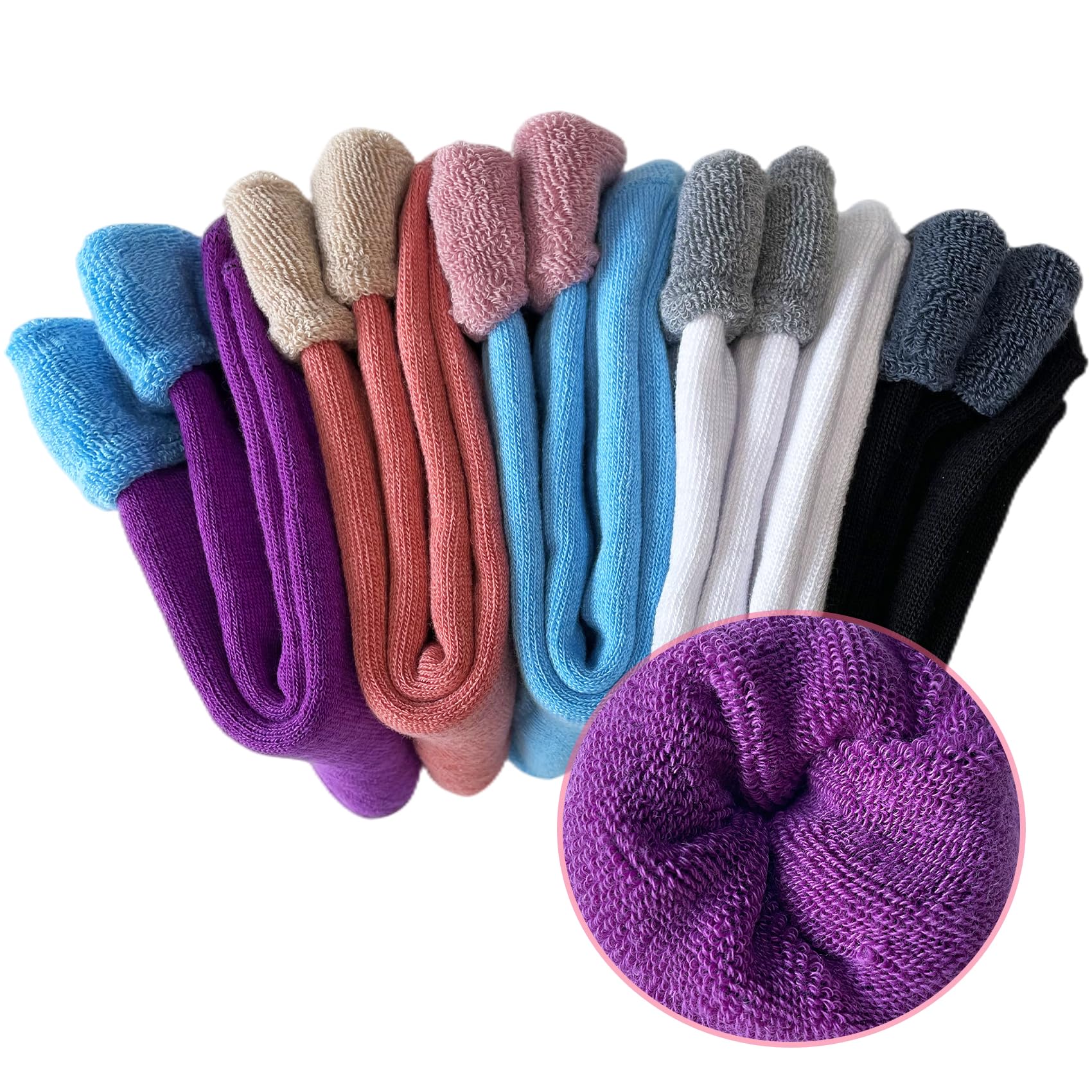 Hocerlu Calze Termiche Donna, 5 Paia Calzini Calde Invernali Donna, Calzettoni Termici Spugna Morbidi Comodi, Per Passeggiate Escursioni Lavoro Regali, Taglia 35-42