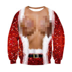 RAISEVERN Natale Felpe a Maglia Uomo Ugly Funny Manica Lunga Brutto Christmas Pullover, S-XXL