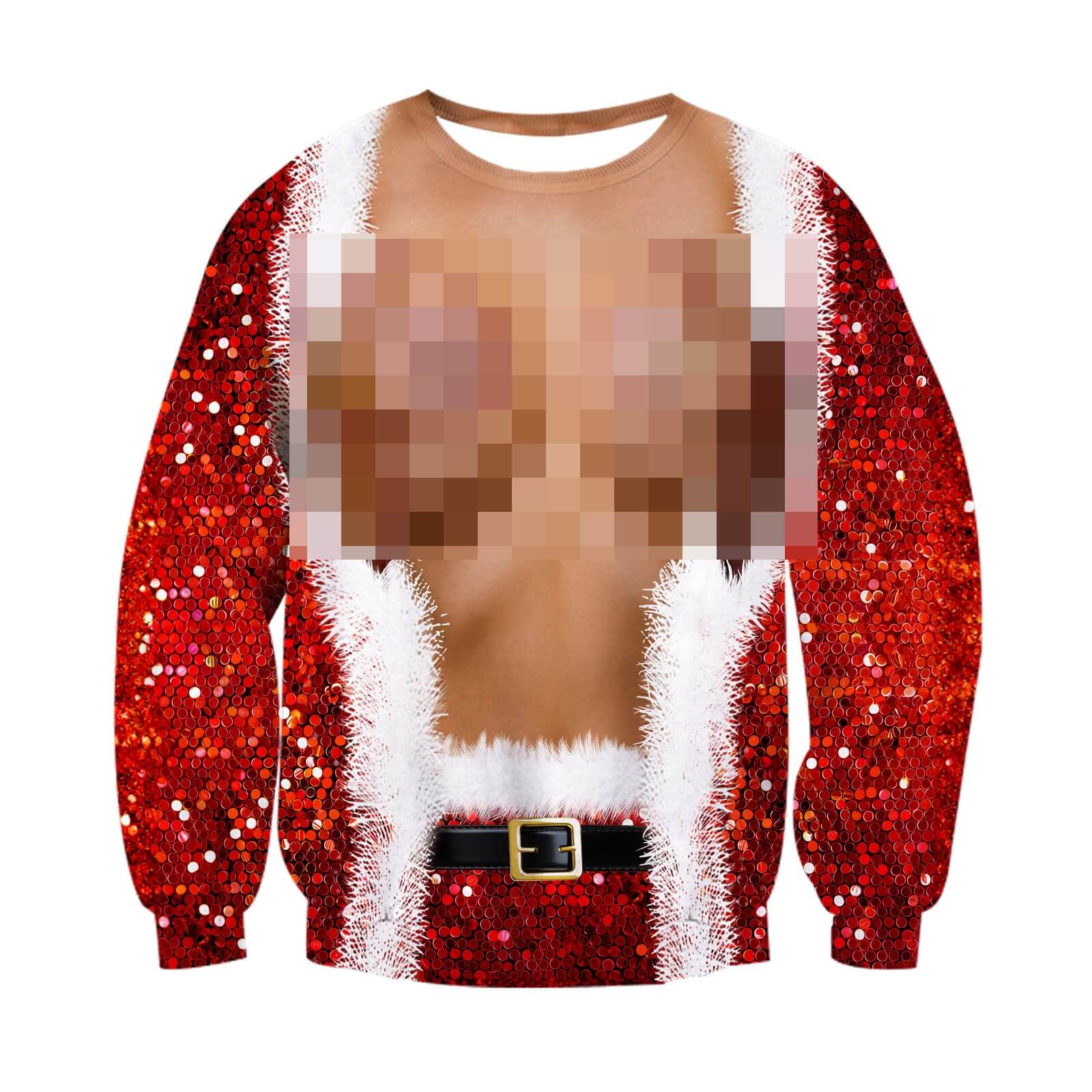 RAISEVERN Natale Felpe a Maglia Uomo Ugly Funny Manica Lunga Brutto Christmas Pullover, S-XXL