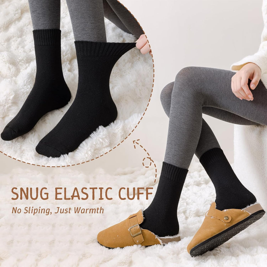 Hocerlu Calze Termiche Donna, 5 Paia Calzini Calde Invernali Donna, Calzettoni Termici Spugna Morbidi Comodi, Per Passeggiate Escursioni Lavoro Regali, Taglia 35-42