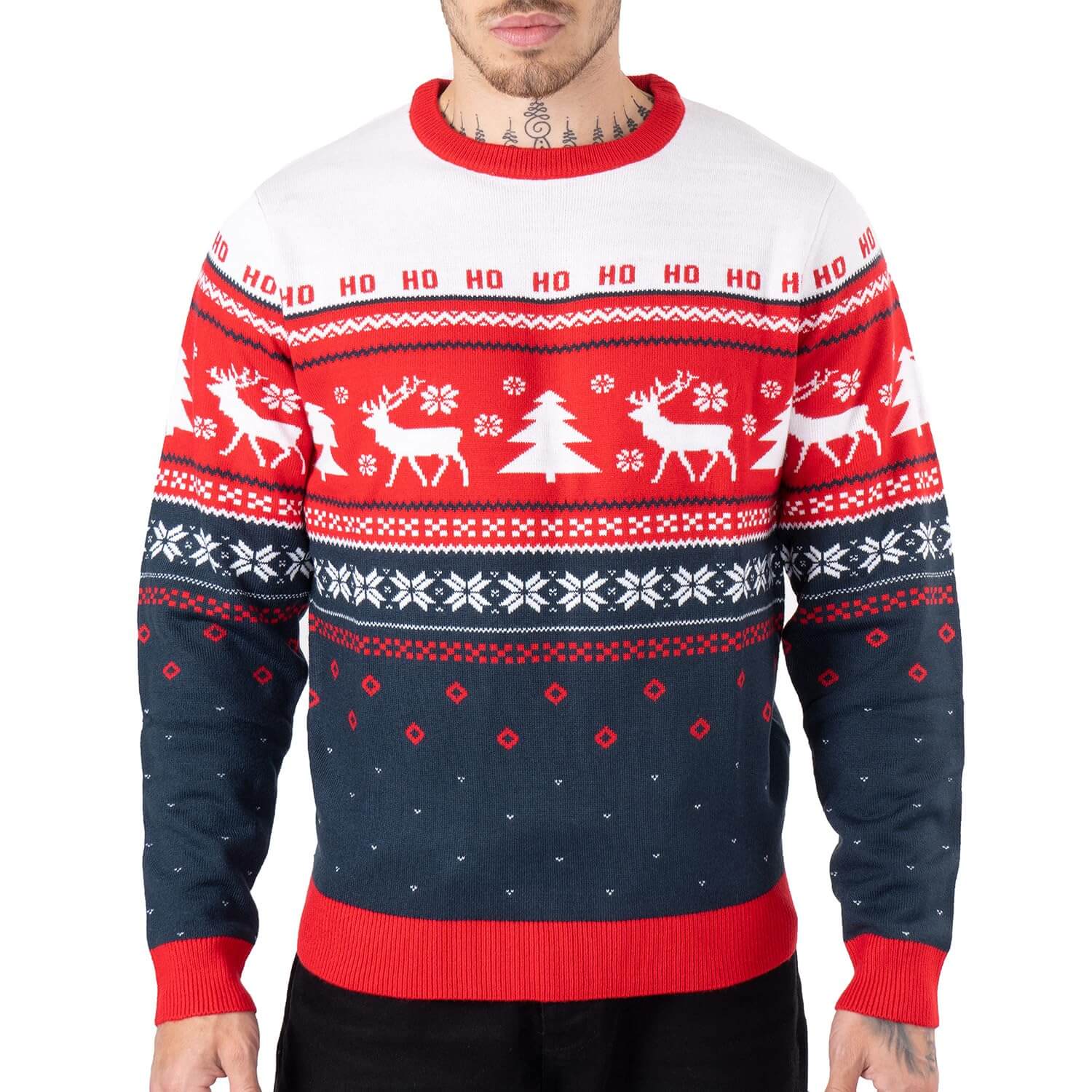 NOROZE novità Maglione Natalizio Lavorato a Maglia da Uomo | Brutti Maglioni Natalizi | Maglione Invernale da Uomo con Girocollo a Maniche Lunghe