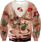 RAISEVERN Natale Felpe a Maglia Uomo Ugly Funny Manica Lunga Brutto Christmas Pullover, S-XXL