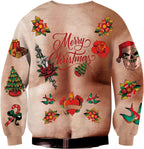 RAISEVERN Natale Felpe a Maglia Uomo Ugly Funny Manica Lunga Brutto Christmas Pullover, S-XXL