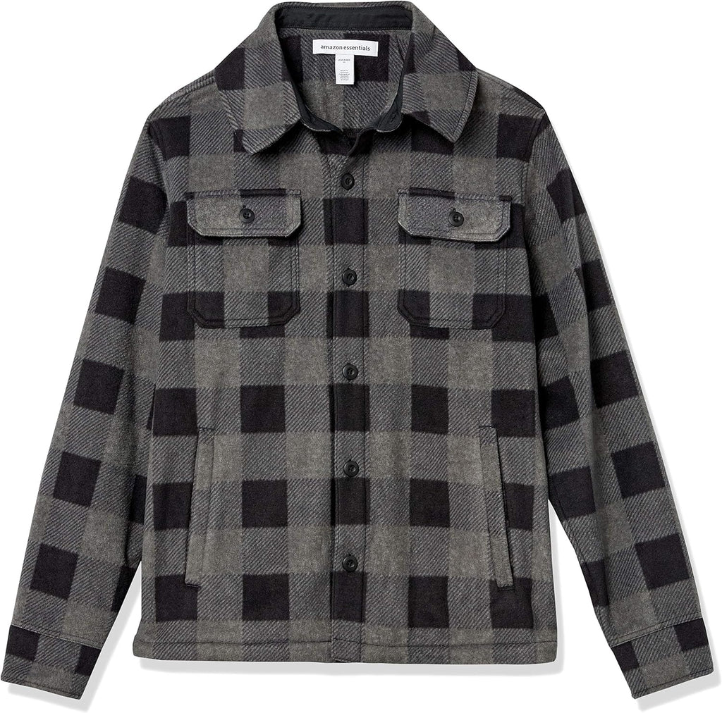 Amazon Essentials Uomo Giacca Camicia Invernale in Pile Polare a Maniche Lunghe
