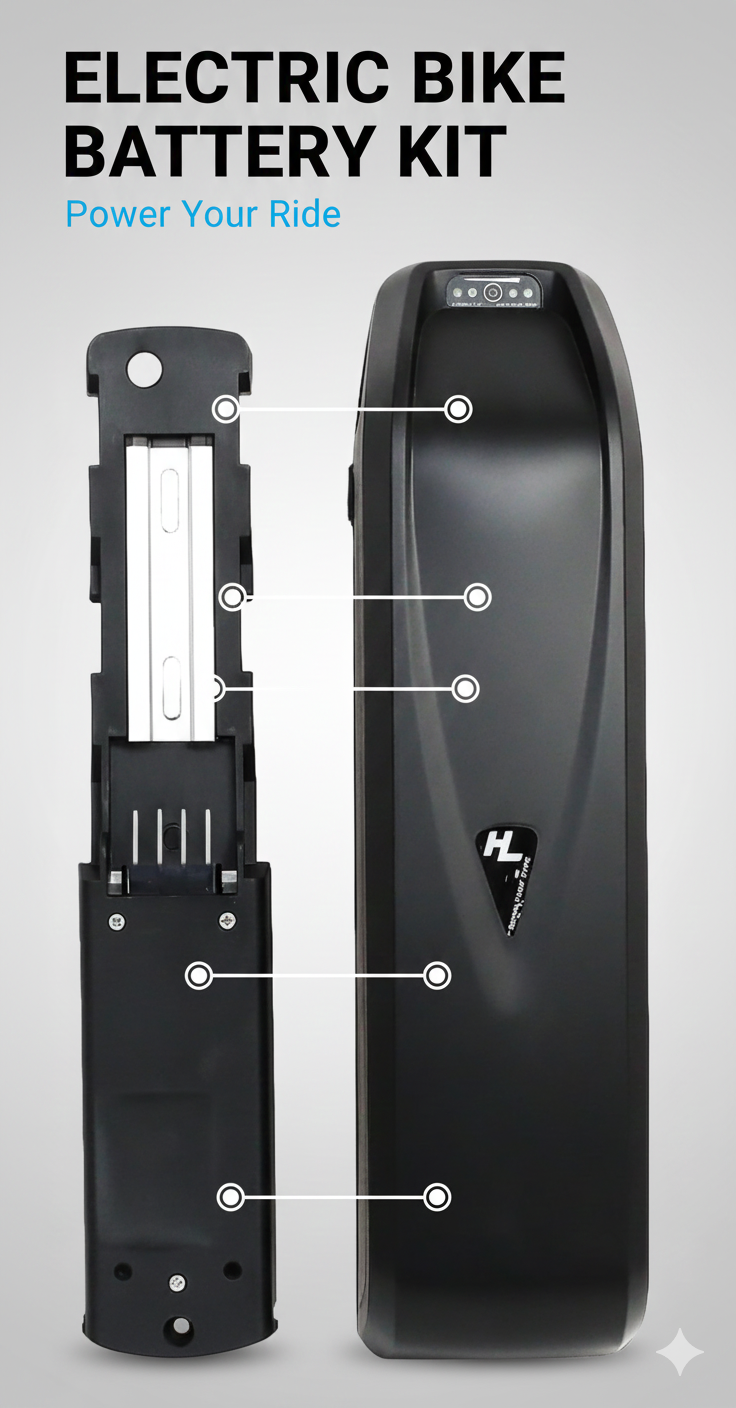 Batteria bici elettrica 48V per motore 200W-1000W, batterie per biciclette elettriche 13Ah