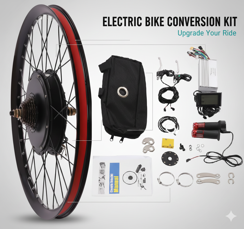 Kit motore per bicicletta elettrica, kit di conversione per bici elettrica con ruota posteriore da 72 V e 2000 W